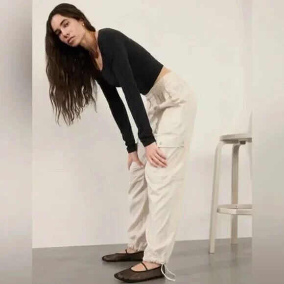 Athleta Celestial High Rise Utility Pant, Bone, Size M TALL, S/471984 - Picture 3 of 11